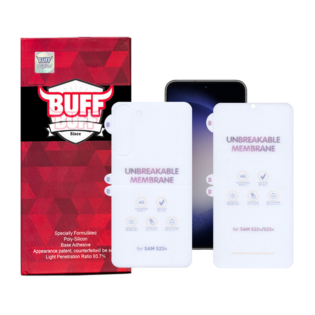 گلس گوشی سامسونگ Galaxy S23 Plus بوف Hydrogel-Matte به همراه محافظ پشت گوشی گلس گوشی سامسونگ Galaxy S23 Plus بوف Hydrogel-Matte به همراه محافظ پشت گوشی