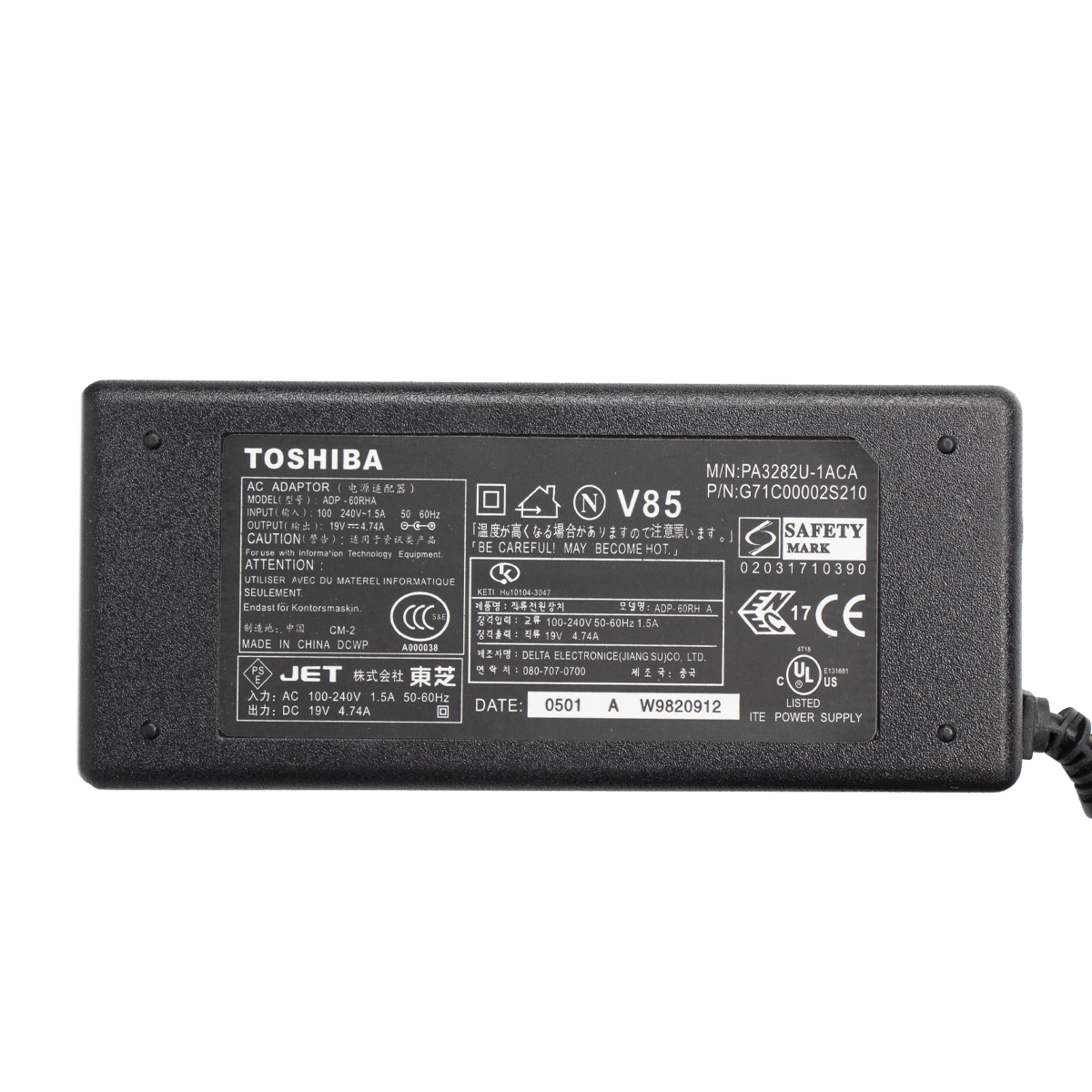 شارژر لپ تاپ توشیبا 19 ولت 4.74 آمپر مدل ADP-60RHA شارژر لپ تاپ توشیبا 19 ولت 4.74 آمپر مدل ADP-60RHA