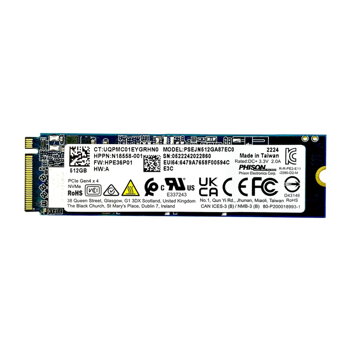هارد اس اس دی اینترنال فیزون مدل PS5019-E19 PSEJN512GA87 ظرفیت 512 گیگابایت