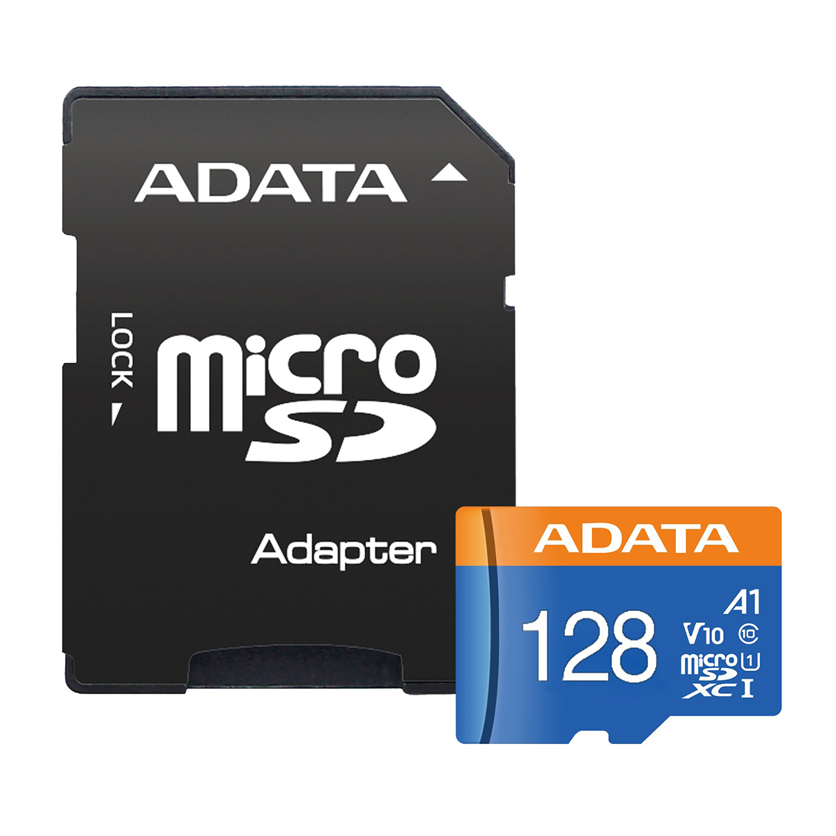 کارت حافظه microSDXC ای دیتا مدل Premier V10 A1 کلاس 10 استاندارد UHS-I سرعت 100MBps ظرفیت 128 گیگابایت به همراه آداپتور