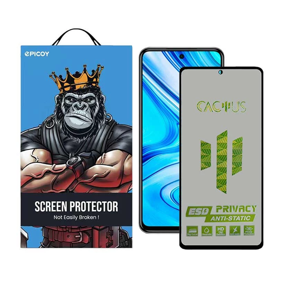 گلس حریم شخصی گوشی شیائومی Redmi Note 9 Pro اپیکوی مدل Cactus-ESD-Privacy گلس حریم شخصی گوشی شیائومی Redmi Note 9 Pro اپیکوی مدل Cactus-ESD-Privacy