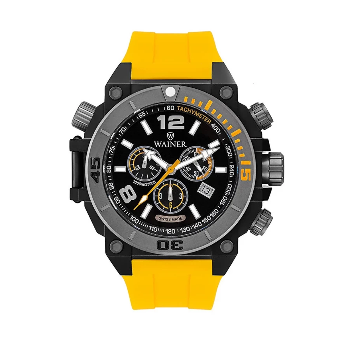 ساعت مچی مردانه واینر مدل WA.10920-K بند رابر زرد ساعت مچی مردانه واینر مدل WA.10920-K بند رابر زرد