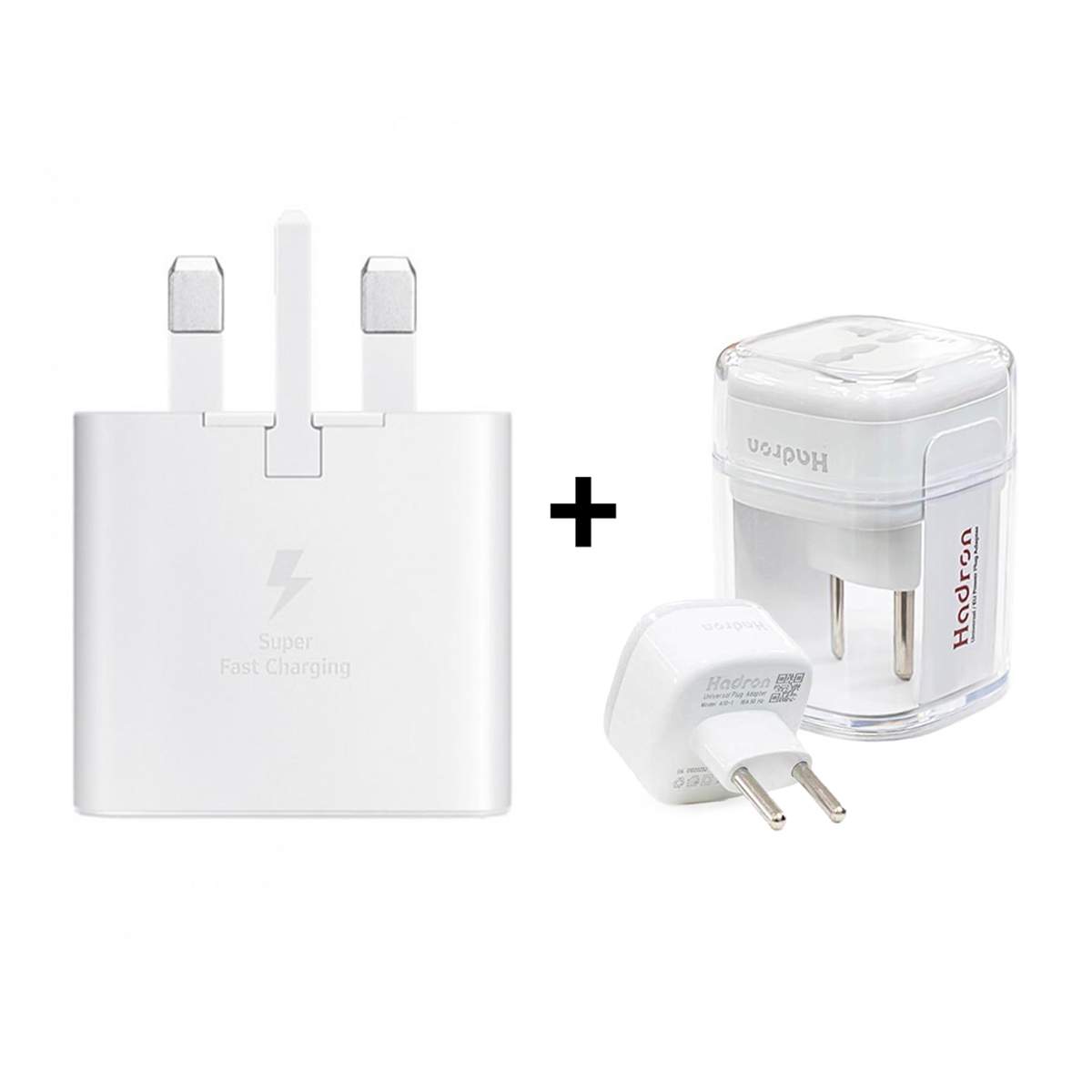 شارژر دیواری سامسونگ 25 وات مدل EP-TA800 به همراه تبدیل 3 به 2 هادرون مدل A10-1 چراغدار شارژر دیواری سامسونگ 25 وات مدل EP-TA800 به همراه تبدیل 3 به 2 هادرون مدل A10-1 چراغدار