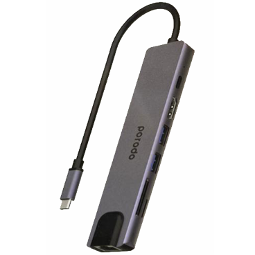 هاب 7 در 1 پرودو مدل Aluminum Usb-C Hub 4K Hdmi 100w Power Delivery هاب 7 در 1 پرودو مدل Aluminum Usb-C Hub 4K Hdmi 100w Power Delivery