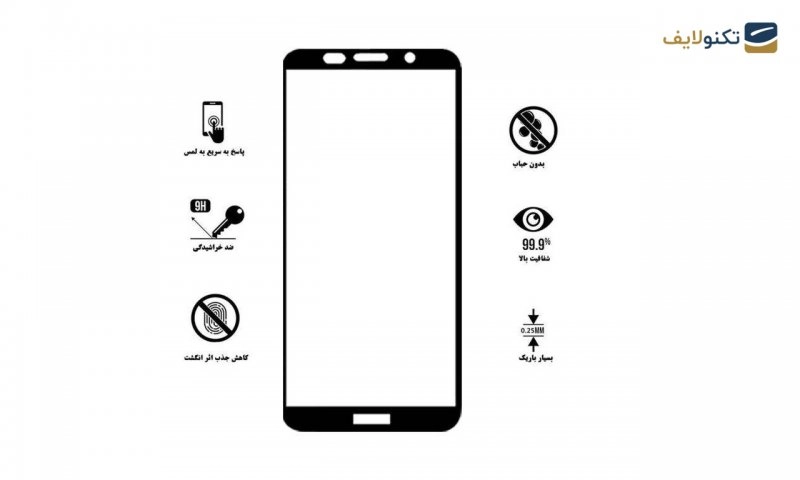 محافظ صفحه نمایش شیشه ای مناسب برای گوشی هواوی Y5 Lite محافظ صفحه نمایش شیشه ای مناسب برای گوشی هواوی Y5 Lite