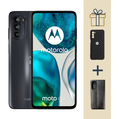 گوشی موبايل موتورولا Moto G52 ظرفیت 128 گیگابایت رم 6 گیگابایت به همراه کیف کلاسوری و قاب سیلیکونی-small-image